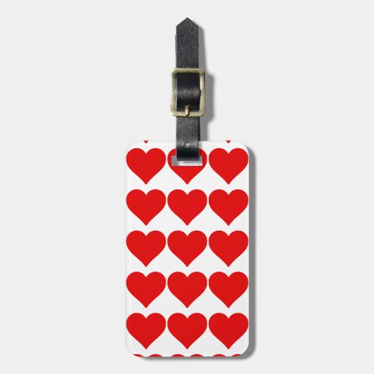 Rode Hartvorm Liefde Klassiek Minimalisme Bagagelabel (Voorkant verticaal)