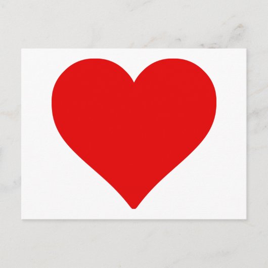 Rode Hartvorm Liefde Klassiek Minimalisme Briefkaart (Voorkant)
