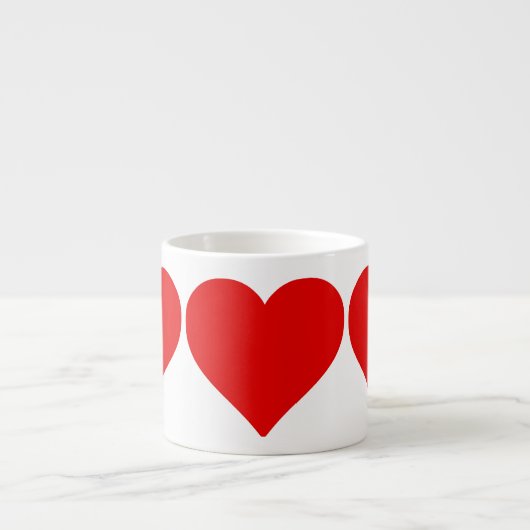 Rode Hartvorm Liefde Klassiek Minimalisme Espresso Kop (Voorkant)