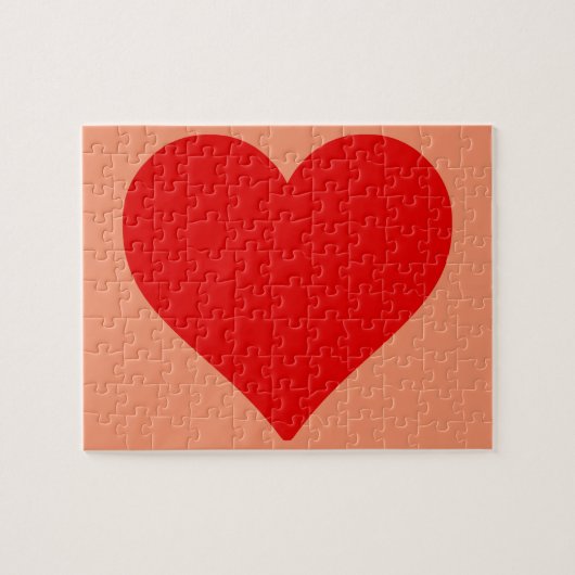 Rode Hartvorm Liefde Klassiek Minimalisme Legpuzzel (Horizontaal)