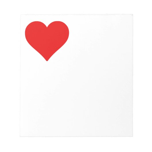 Rode Hartvorm Liefde Klassiek Minimalisme Notitieblok (Voorkant)