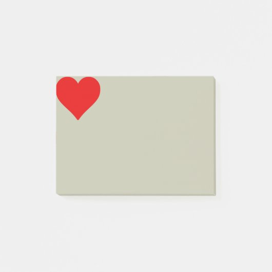 Rode Hartvorm Liefde Klassiek Minimalisme Post-it® Notes (Voorkant)