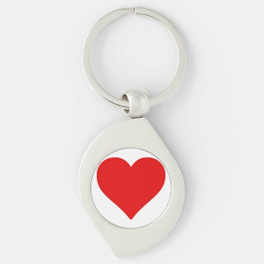 Rode Hartvorm Liefde Klassiek Minimalisme Sleutelhanger (Voorkant)