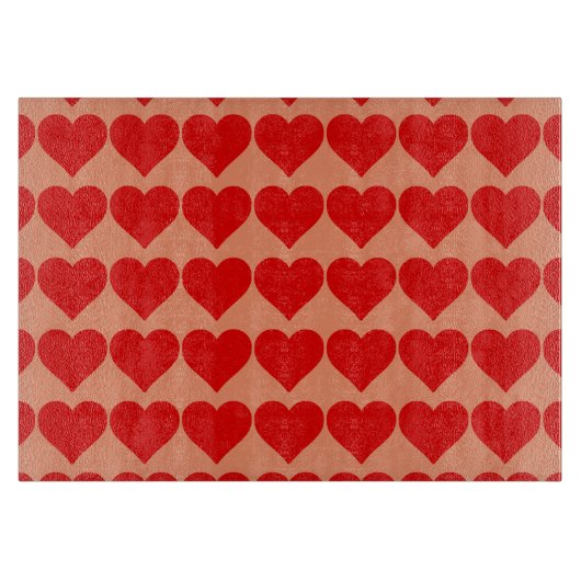 Rode Hartvorm Liefde Klassiek Minimalisme Snijplank (Voorkant)