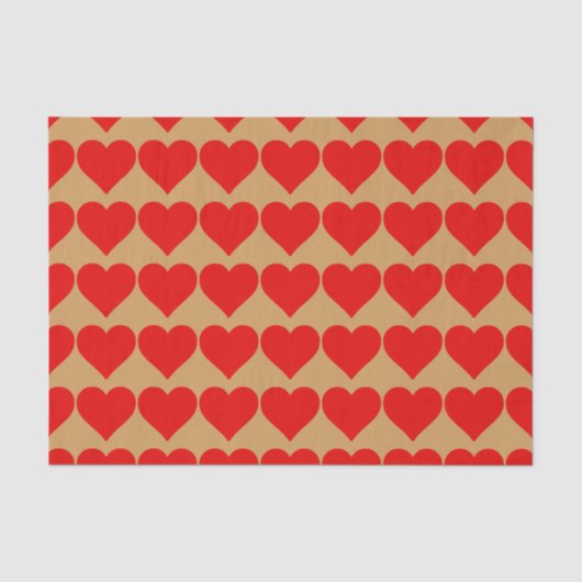 Rode Hartvorm Liefde Klassiek Minimalisme Tissuepapier (Voorkant)