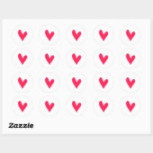 Rode hartvorm ronde sticker (Vel)
