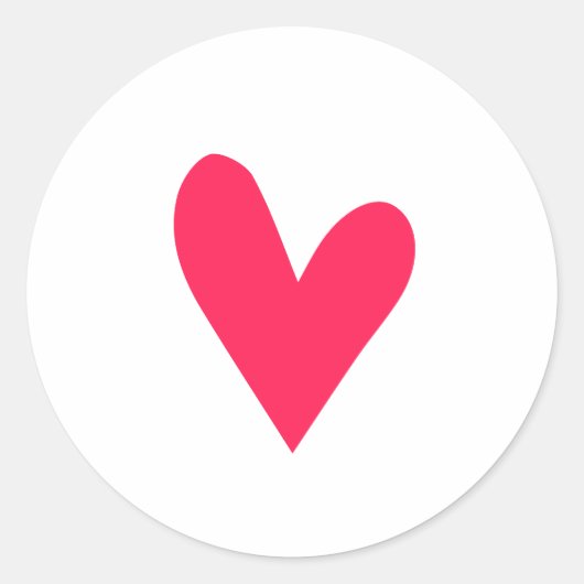 Rode hartvorm ronde sticker (Voorkant)
