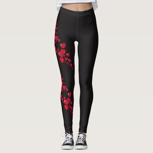 Rode hartvormige Leggings (Voorkant)