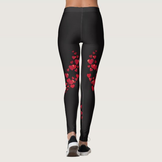 Rode hartvormige Leggings (Achterkant)