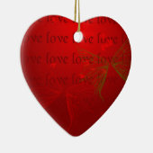 Rode Hartvormige Liefdesornament Keramisch Ornament (Rechts)