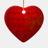 Rode Hartvormige Liefdesornament Keramisch Ornament (Achterkant)
