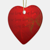 Rode Hartvormige Liefdesornament Keramisch Ornament (Links)
