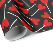 rode hartvormige lolly snoep cadeaupapier (Rol Hoek)