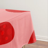 rode hartvormige lolly snoep roze tafelkleed (Voorbeeld)