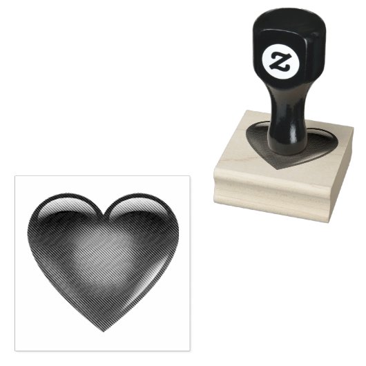 Rode hartvormige rubberen stempel (Gestempeld)