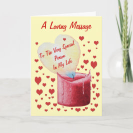 rode hartvormige vlam met uniek liefdesvers kaart