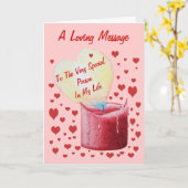 rode hartvormige vlamkaars met liefdesvers kaart (Gele Bloem)