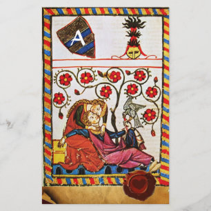 RODE HARTWAX-SEAL MONOGRAM VOOR ETERNAL LOVE PARCH BRIEFPAPIER