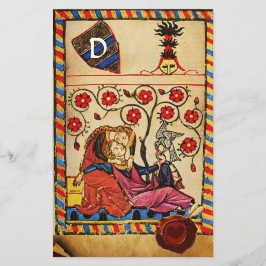 RODE HARTWAX-SEAL MONOGRAM VOOR ETERNAL LOVE PARCH BRIEFPAPIER (Voorkant)