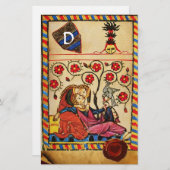 RODE HARTWAX-SEAL MONOGRAM VOOR ETERNAL LOVE PARCH BRIEFPAPIER (Voorkant / Achterkant)