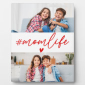 Rode Hashtag Momlife 2 Foto's Aangepast Fotoplaat (Voorkant)