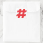 # - rode hashtag of rood nummerbord vierkante sticker (Tas)