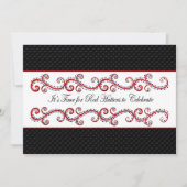 RODE HATTER-INVITATIE - FANCY ZWART/BLK/RED KAART (Voorkant)