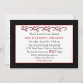 RODE HATTER-INVITATIE - FANCY ZWART/BLK/RED KAART (Achterkant)