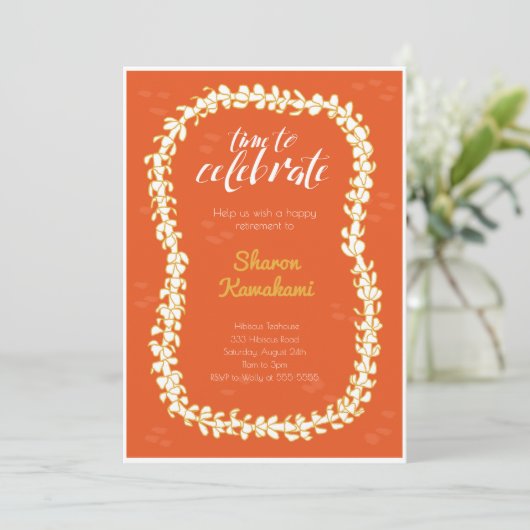 Rode Hawaï-feestuitnodiging Kaart (Staand voorkant)