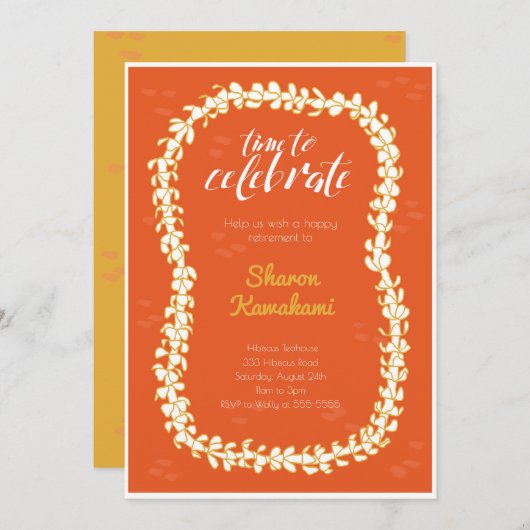 Rode Hawaï-feestuitnodiging Kaart (Voorkant / Achterkant)