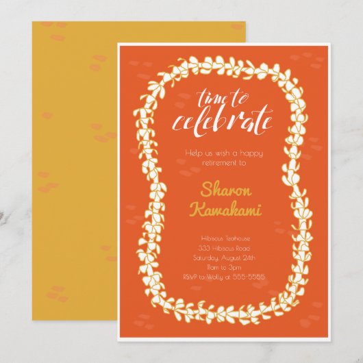 Rode Hawaii-feestuitnodiging Kaart (Voorkant / Achterkant)