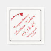 Rode Hawaiiaanse eilanden afstuderen papieren serv Servet (Voorkant)