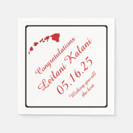 Rode Hawaiiaanse eilanden afstuderen papieren serv Servet