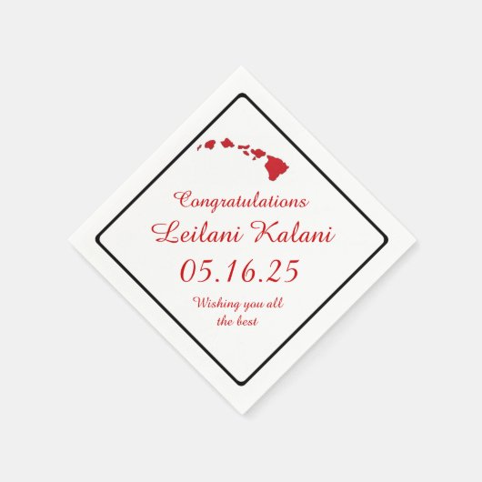 Rode Hawaiiaanse eilanden afstuderen papieren serv Servet (Hoek)