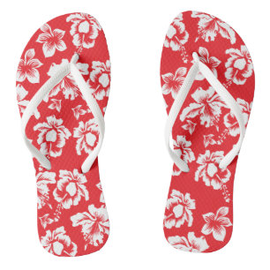 Rode Hawaiiaanse Hibiscus Teenslippers