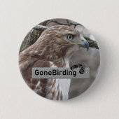 Rode Hawk Birding magnet Ronde Button 5,7 Cm (Voorkant)