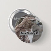 Rode Hawk Birding magnet Ronde Button 5,7 Cm (Voorkant /achterkant)