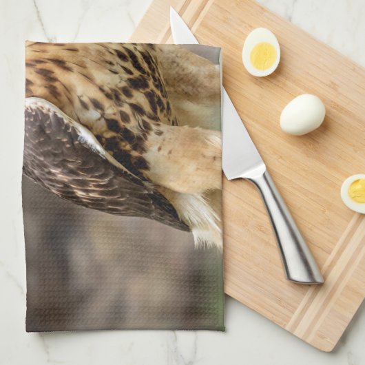 Rode hawk in de Hudson-vallei Theedoek (Quarter Fold)