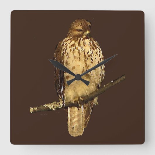 Rode Hawk-klokk Vierkante Klok (Voorkant)