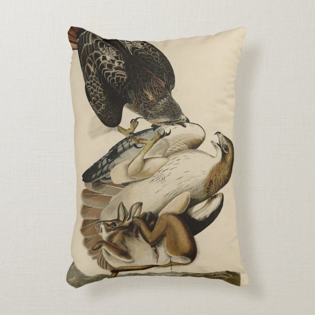 Rode Hawk uit de Amerikaanse vogels van Audubon Accent Kussen (Voorkant(Verticaal))