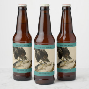 Rode Hawk uit de Amerikaanse vogels van Audubon Bier Etiket