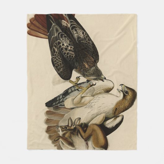 Rode Hawk uit de Amerikaanse vogels van Audubon Fleece Deken (Voorkant)