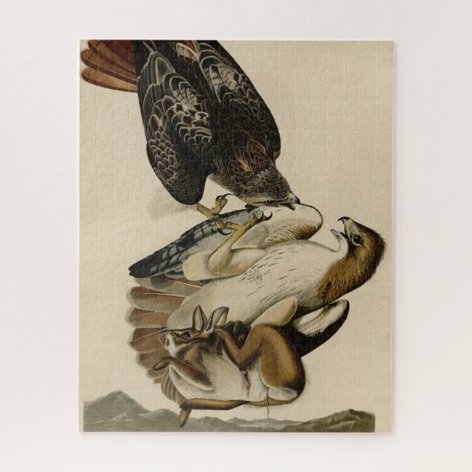 Rode Hawk uit de Amerikaanse vogels van Audubon Legpuzzel (Verticaal)