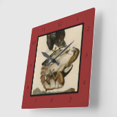 Rode Hawk uit de Amerikaanse vogels van Audubon Vierkante Klok (Hoek)