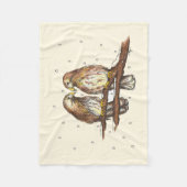 Rode Hawk-vogels in de sneeuwkerij Fleece Deken (Voorkant)