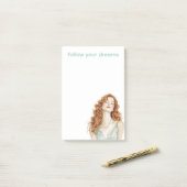 Rode Head Lady Mint Jurk Post-it® Notes (Op bureau)