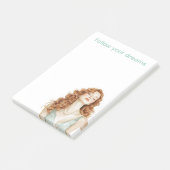 Rode Head Lady Mint Jurk Post-it® Notes (Schuin)