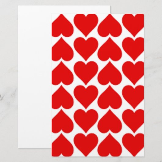 RODE HEART PATTERN BRIEFPAPIER (Voorkant / Achterkant)