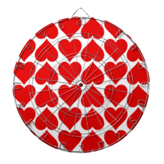 RODE HEART PATTERN DARTBORD (Voorkant)