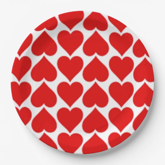 RODE HEART PATTERN PAPIEREN BORDJE (Voorkant)